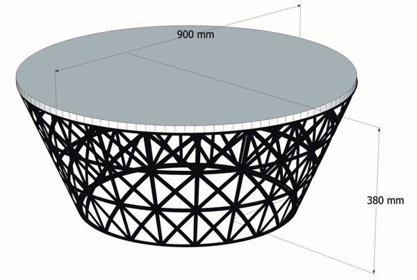 Stil dohányzóasztal, fehér márvány, 90 cm