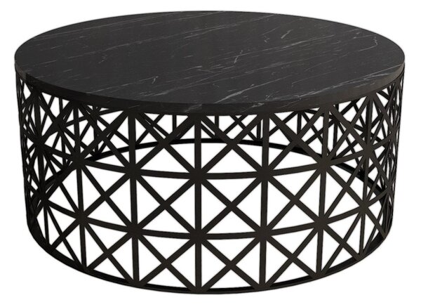 Selin dohányzóasztal, fekete márvány, 90 cm