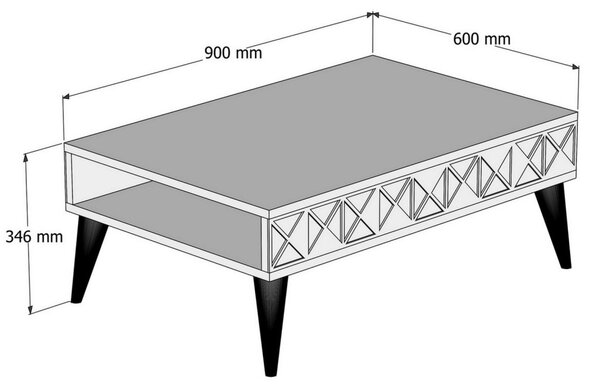 Dohányzóasztal, fehér, 90 cm – TR845HCT2868