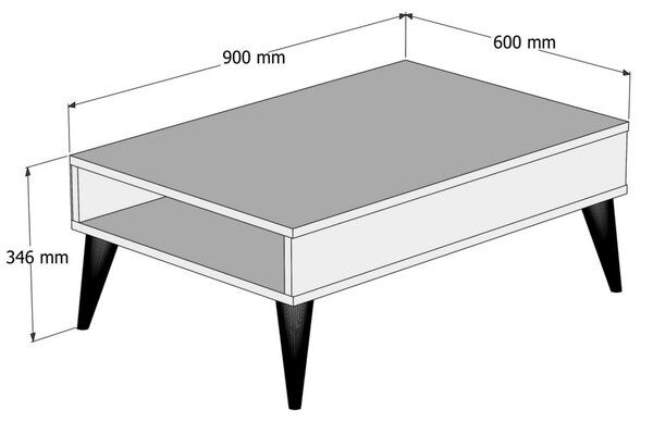 Best dohányzóasztal, dió, 90 cm
