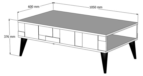 Madrid dohányzóasztal, fehér, 105 cm