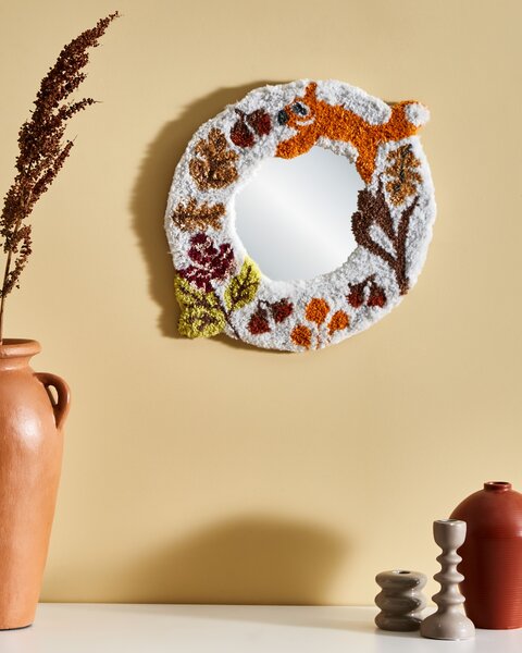Falitükör BORITI 51 cm 40 cm Pamut Fehér