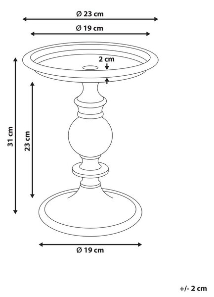 Gyertyatartó VODNO Fém 31 cm Arany