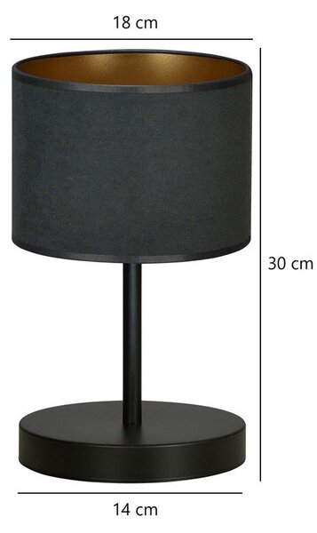 Emibig modern asztali lámpa hilde fekete emi1054/ln1