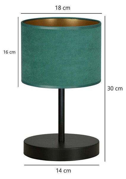 Emibig modern asztali lámpa hilde fekete zöld emi1051/ln1