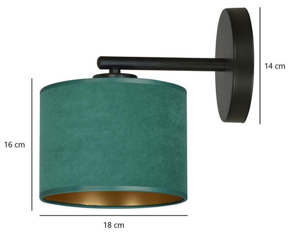 Emibig modern fali lámpa hilde fekete zöld emi1051/k1
