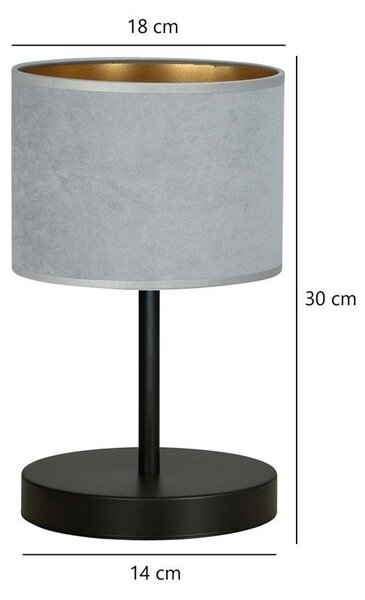 Emibig modern asztali lámpa hilde fekete szürke emi1050/ln1