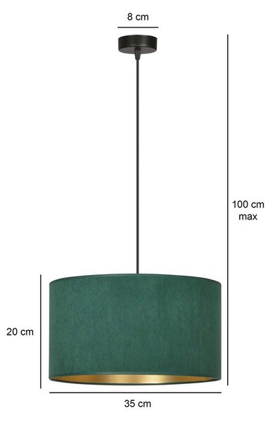 Emibig modern függeszték hilde fekete zöld emi1051/1