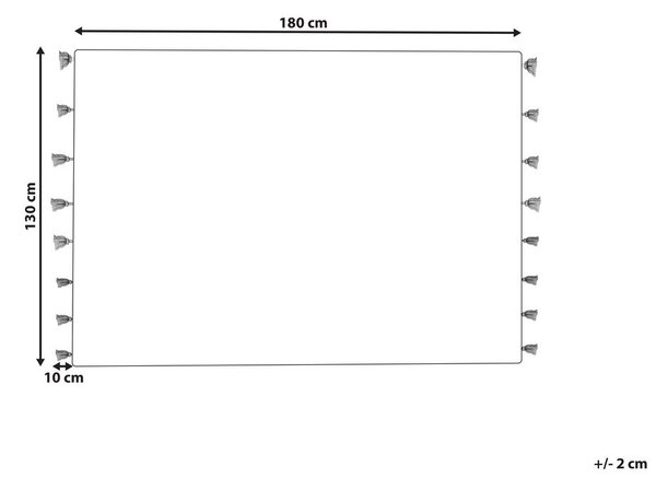 Takaró UNNAO Pamut 130 x 180 cm Fehér