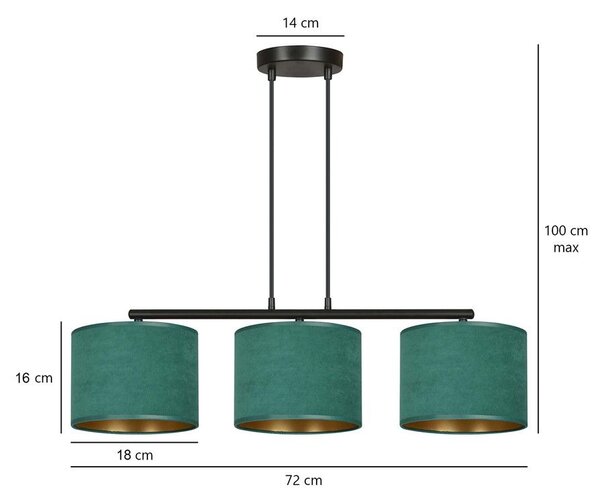 Emibig modern függeszték hilde fekete zöld emi1051/3