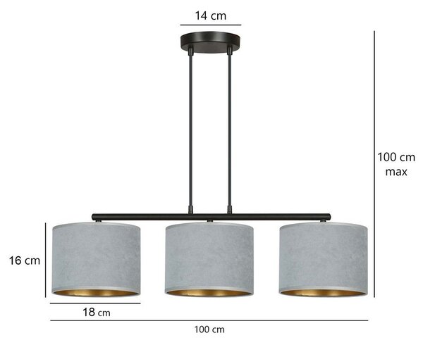 Emibig modern függeszték hilde fekete szürke emi1050/3