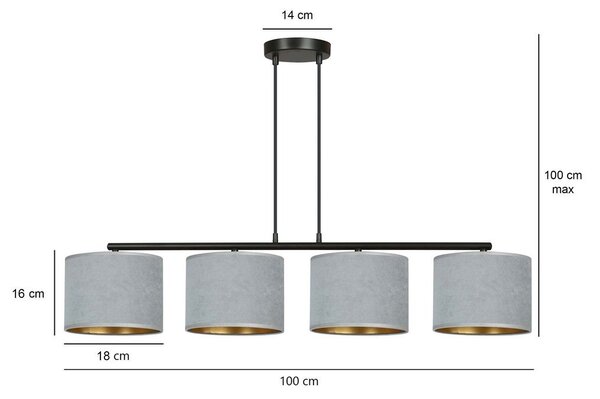 Emibig modern függeszték hilde fekete szürke emi1050/4