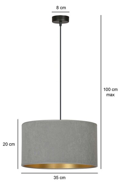 Emibig modern függeszték hilde fekete szürke emi1050/1