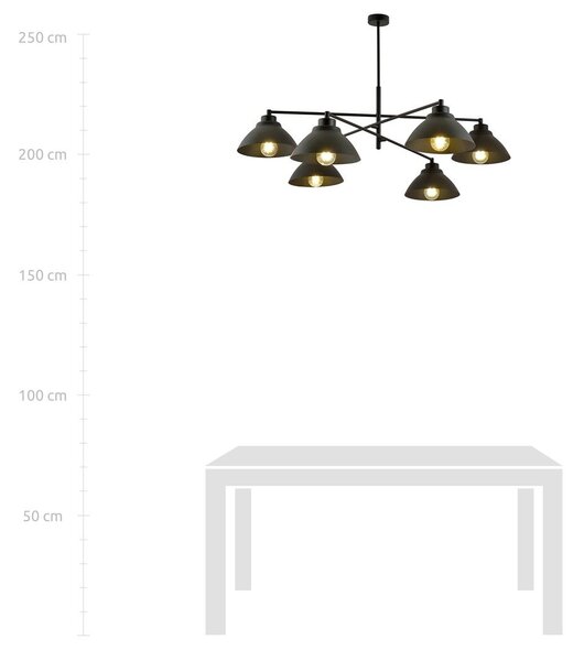 Emibig modern mennyezeti lámpa maverick fehér fekete emi1211/6