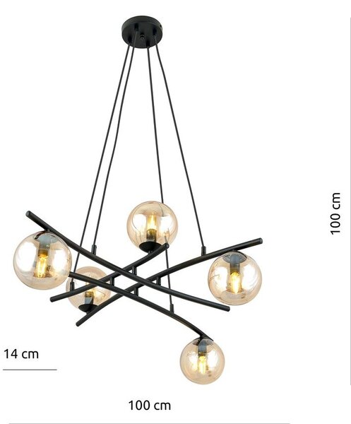 Emibig modern függeszték essa fekete mézédes emi1204/5
