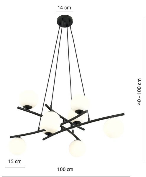 Emibig modern függeszték essa fehér fekete emi1201/8