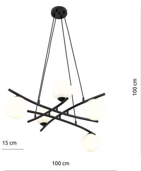 Emibig modern függeszték essa fehér fekete emi1201/5