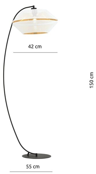 Emibig modern állólámpa malia fehér fekete arany emi1184/lp