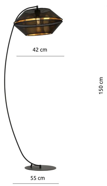 Emibig modern állólámpa malia fekete arany emi1185/lp