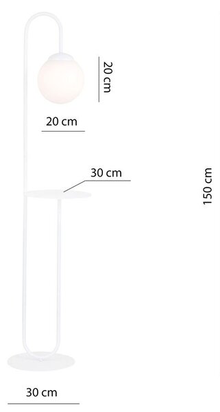 Emibig modern állólámpa bari fehér emi1236/lp1