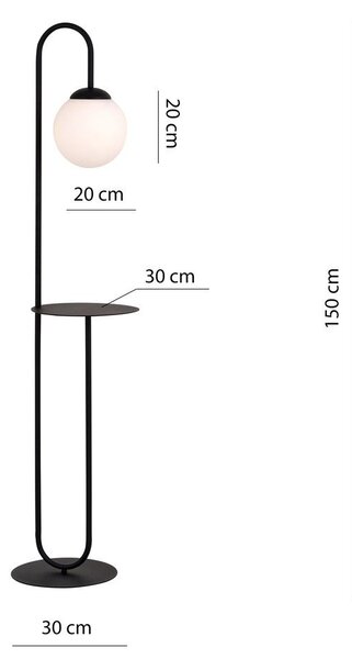 Emibig modern állólámpa bari fehér fekete emi1235/lp1