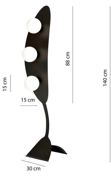 Emibig modern állólámpa aura fehér fekete emi1301/lp3