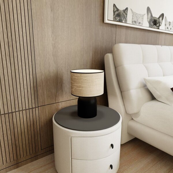 Emibig modern asztali lámpa aspen bézs fekete emi1324/ln1