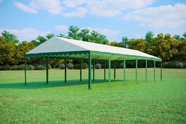 Party sátor 5x12 m STANDARD - tűzálló szín zöld-fehér