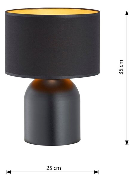 Emibig modern asztali lámpa aspen fekete arany emi1323/ln1