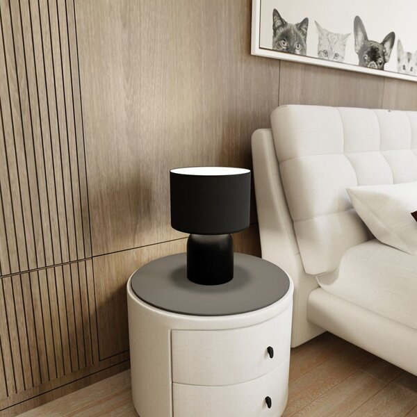 Emibig modern asztali lámpa aspen fehér fekete emi1322/ln1