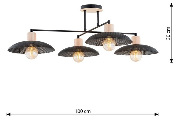 Emibig modern mennyezeti lámpa kobe fekete emi1318/4