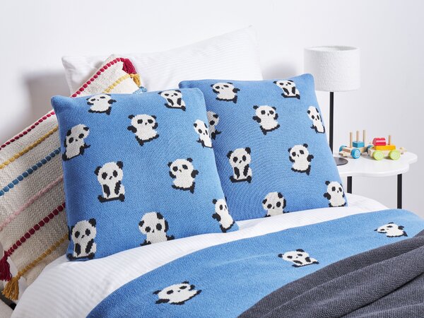 2 db díszpárna TALOKAN Pamut 45 x 45 cm Kék