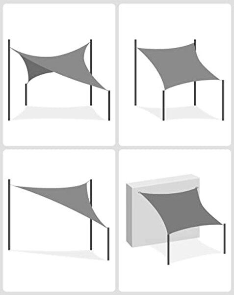 SONGMICS napvitorla 2x3 m füstszürke