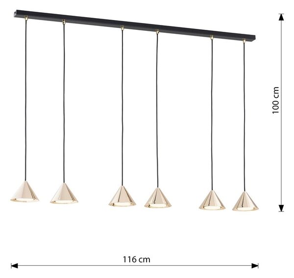 Emibig modern függeszték elit fekete arany emi1329/6