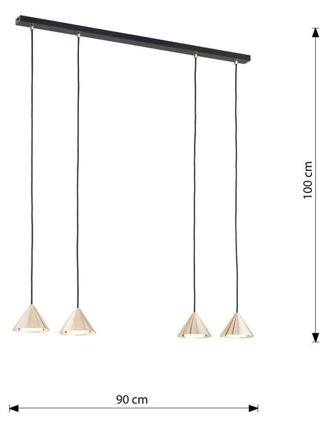 Emibig modern függeszték elit fekete arany emi1329/4