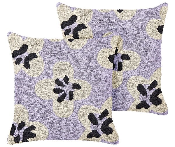 2 db díszpárna SOAPWORT Pamut 45 x 45 cm Ibolya