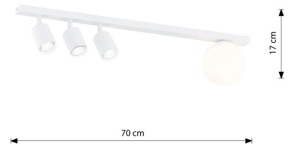 Emibig modern mennyezeti lámpa baster fehér fekete emi1315/4