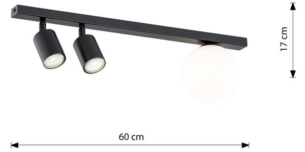 Emibig modern mennyezeti lámpa baster fehér fekete emi1314/3