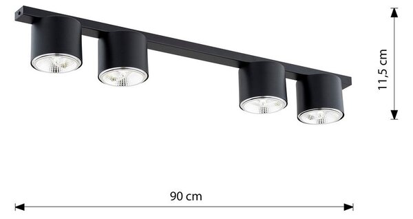 Emibig modern mennyezeti lámpa nano fekete emi1310/4