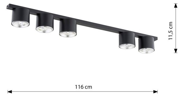Emibig modern mennyezeti lámpa nano fekete emi1310/5