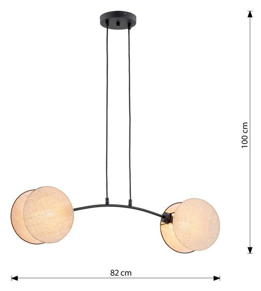 Emibig modern függeszték motif fekete tejszínes emi1328/2