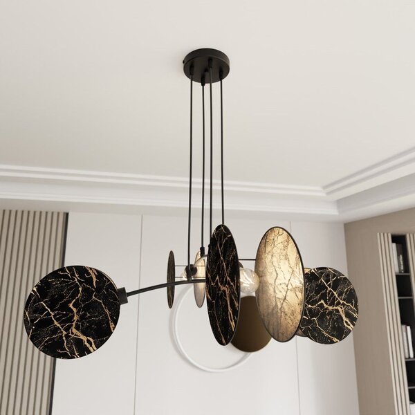 Emibig modern függeszték motif fekete arany emi1327/4