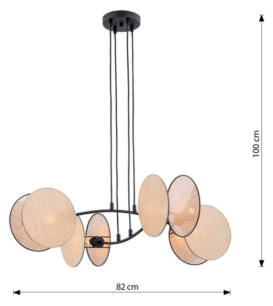 Emibig modern függeszték motif fekete tejszínes emi1328/4