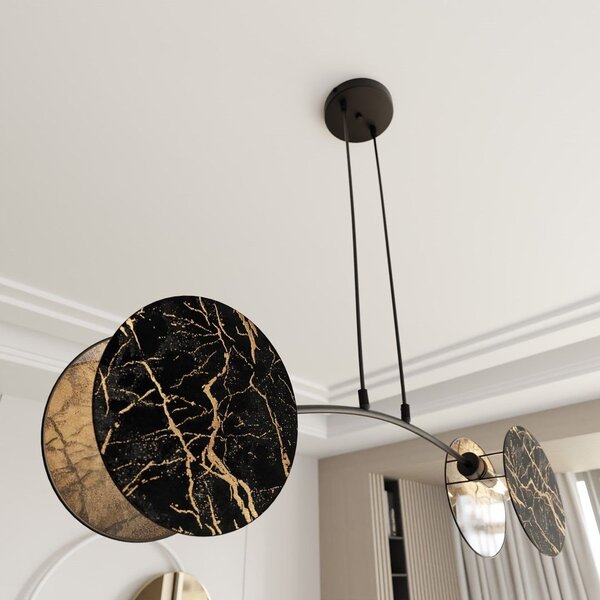 Emibig modern függeszték motif fekete arany emi1327/2