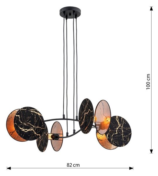 Emibig modern függeszték motif fekete arany emi1327/4
