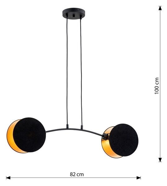 Emibig modern függeszték motif fekete arany emi1325/2