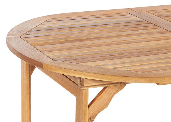 Bővíthető kerti étkezőasztal MAUI 160/220 cm 100 cm Akácfa Világosbarna
