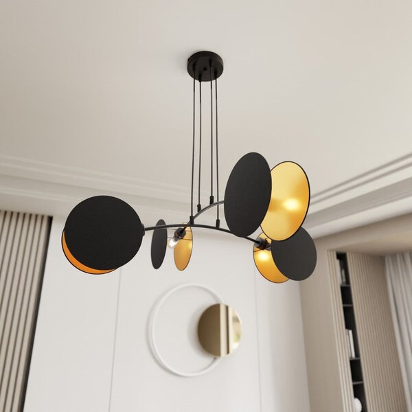 Emibig modern függeszték motif fekete arany emi1325/4
