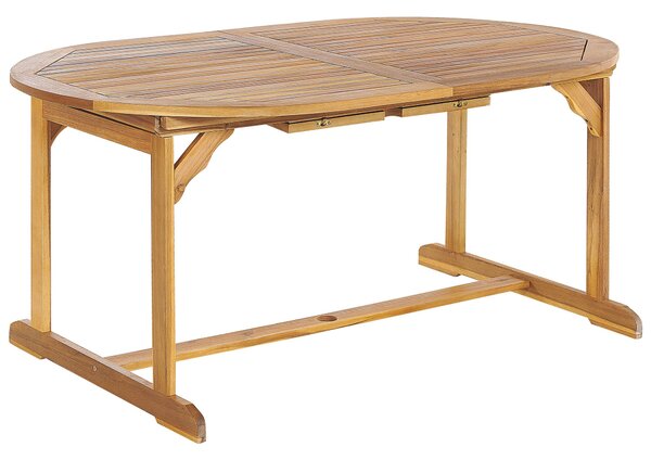 Bővíthető kerti étkezőasztal MAUI 160/220 cm 100 cm Akácfa Világosbarna