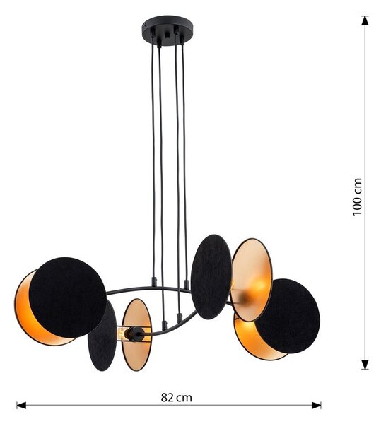 Emibig modern függeszték motif fekete arany emi1325/4